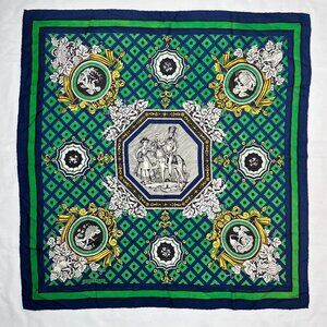 RARE VTG HERMÈS Silk Scarf Carré La Treille  by Hussard et Cantinière, France